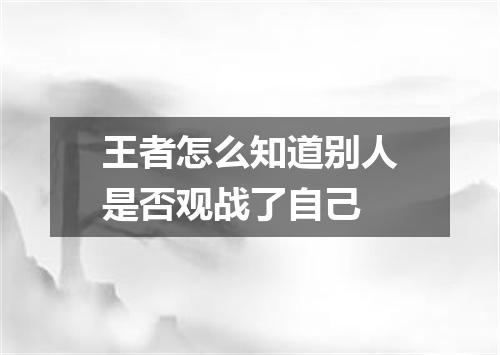王者怎么知道别人是否观战了自己