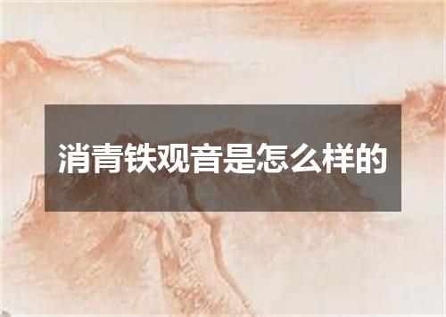 消青铁观音是怎么样的