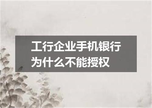 工行企业手机银行为什么不能授权