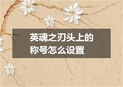 英魂之刃头上的称号怎么设置