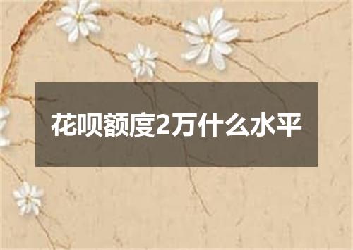 花呗额度2万什么水平