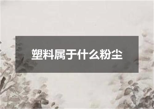 塑料属于什么粉尘