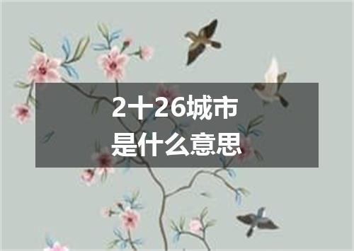 2十26城市是什么意思
