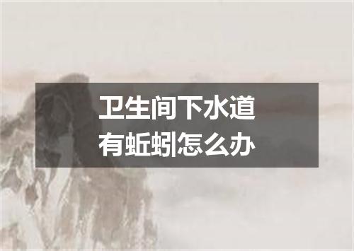 卫生间下水道有蚯蚓怎么办