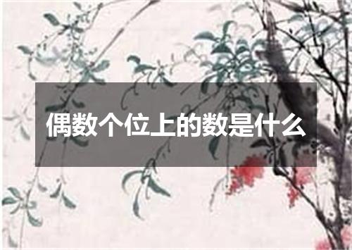 偶数个位上的数是什么