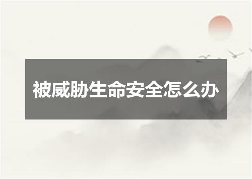 被威胁生命安全怎么办