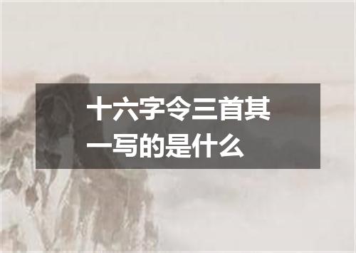 十六字令三首其一写的是什么