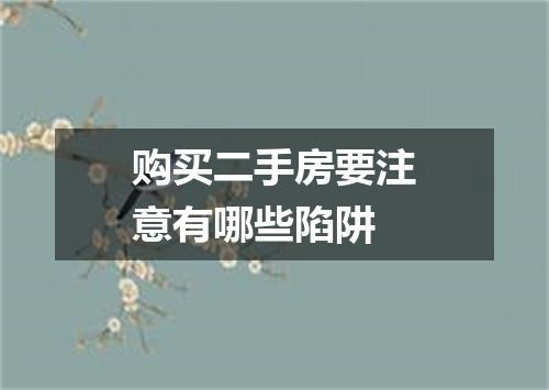 购买二手房要注意有哪些陷阱