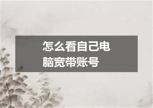 怎么看自己电脑宽带账号