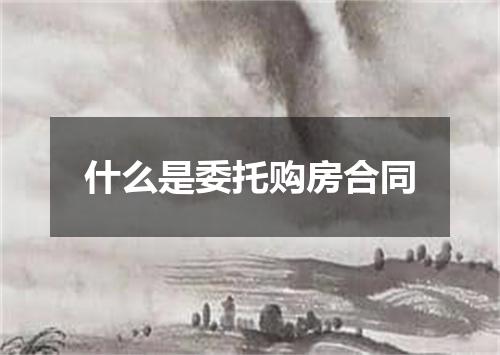 什么是委托购房合同