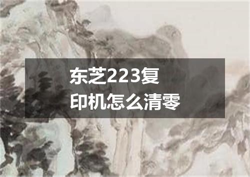 东芝223复印机怎么清零