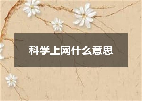 科学上网什么意思
