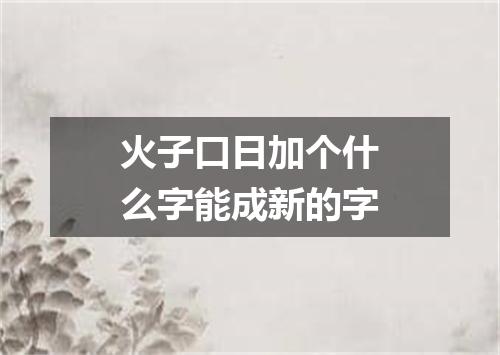 火子口日加个什么字能成新的字