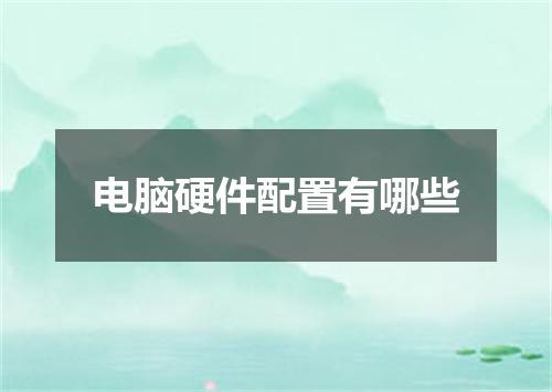 电脑硬件配置有哪些