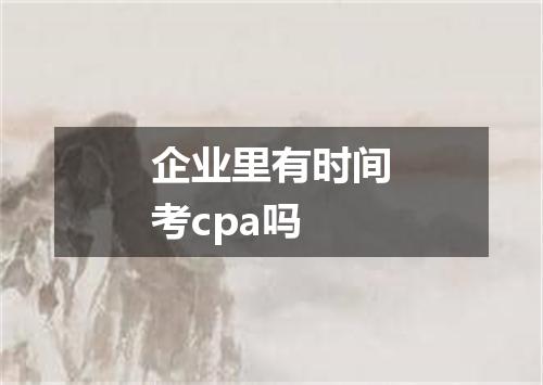 企业里有时间考cpa吗