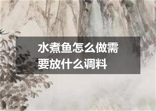 水煮鱼怎么做需要放什么调料