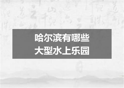 哈尔滨有哪些大型水上乐园