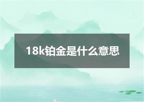 18k铂金是什么意思
