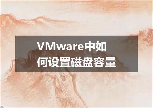 VMware中如何设置磁盘容量