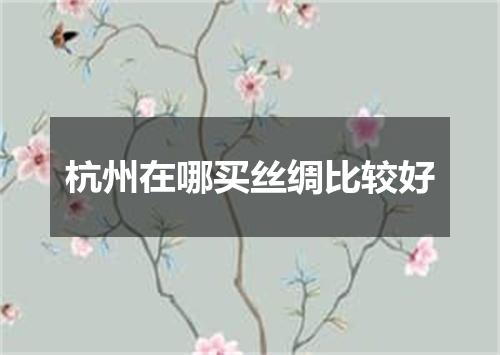 杭州在哪买丝绸比较好