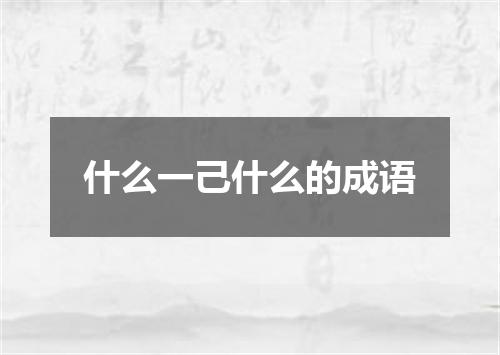 什么一己什么的成语