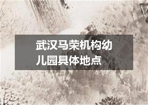 武汉马荣机构幼儿园具体地点