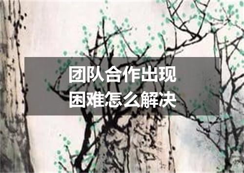 团队合作出现困难怎么解决