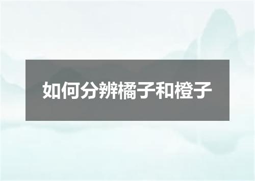 如何分辨橘子和橙子