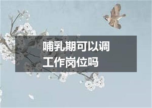 哺乳期可以调工作岗位吗