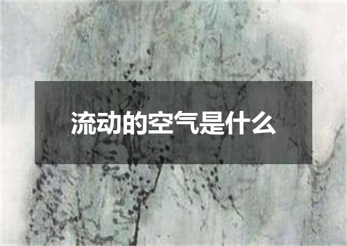 流动的空气是什么