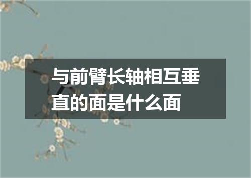 与前臂长轴相互垂直的面是什么面