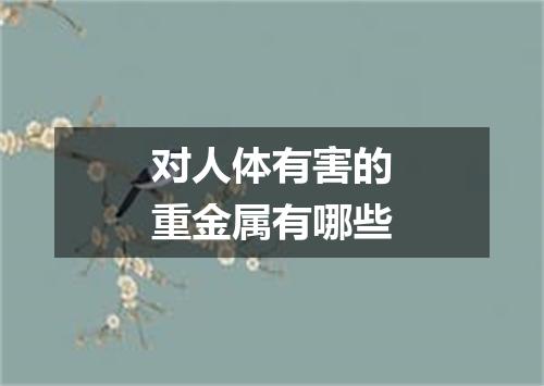 对人体有害的重金属有哪些