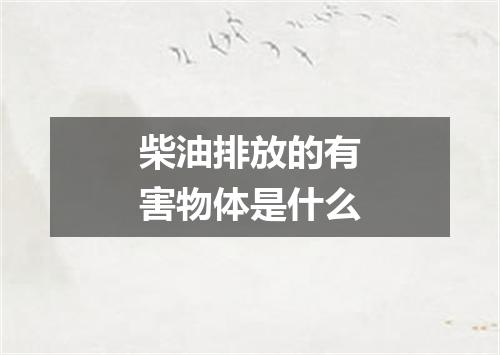 柴油排放的有害物体是什么