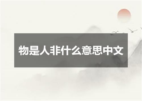 物是人非什么意思中文