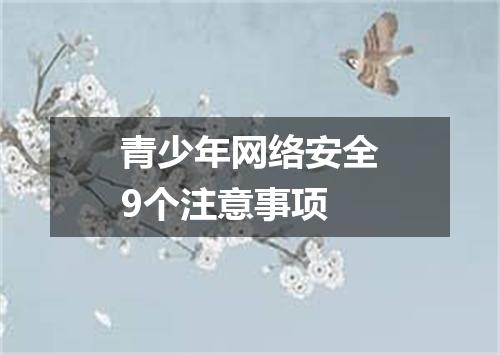 青少年网络安全9个注意事项