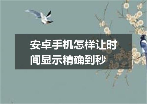 安卓手机怎样让时间显示精确到秒