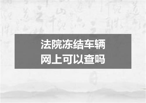 法院冻结车辆网上可以查吗