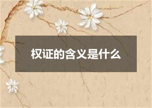 权证的含义是什么