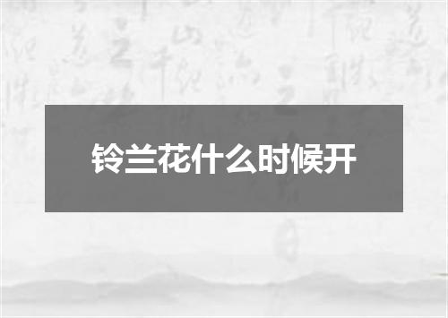 铃兰花什么时候开