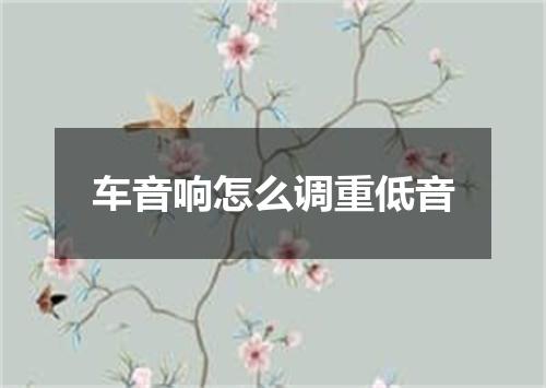 车音响怎么调重低音