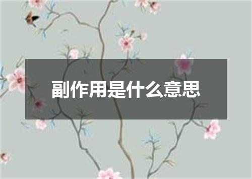 副作用是什么意思