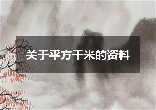 关于平方千米的资料