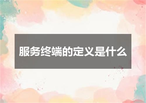 服务终端的定义是什么