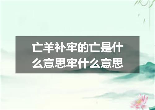 亡羊补牢的亡是什么意思牢什么意思