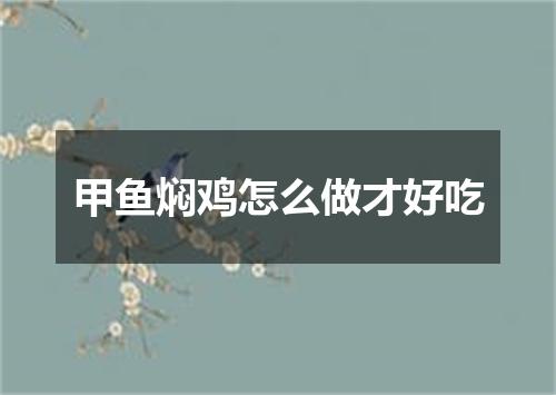 甲鱼焖鸡怎么做才好吃