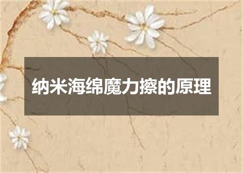 纳米海绵魔力擦的原理