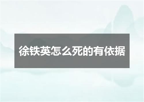 徐铁英怎么死的有依据