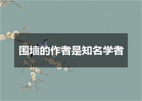 围墙的作者是知名学者
