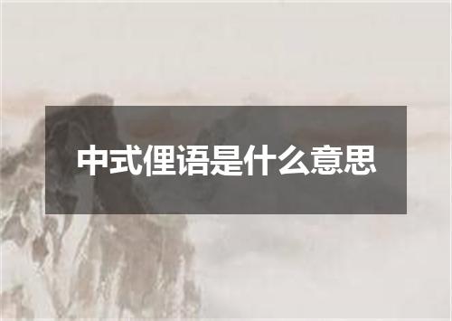 中式俚语是什么意思