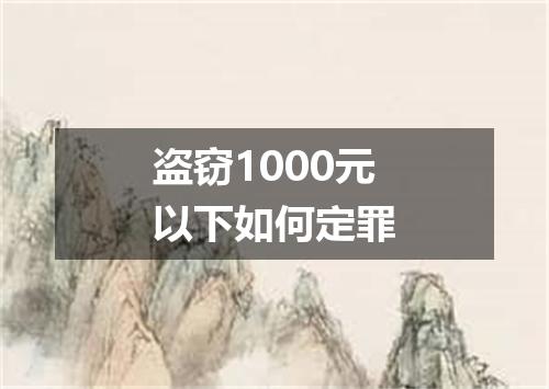 盗窃1000元以下如何定罪